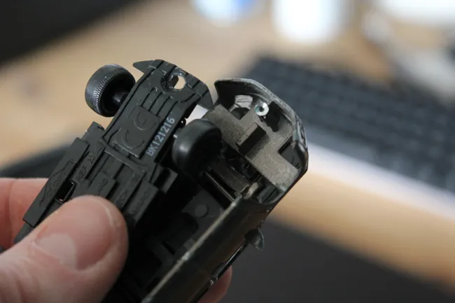 diecast car’s bottom separated from car