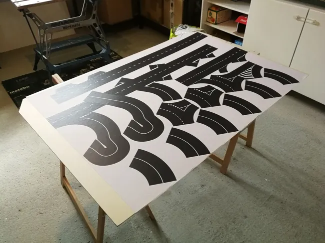 The road board before cutting